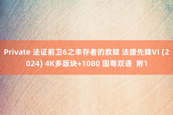 Private 法证前卫6之幸存者的救赎 法證先鋒VI (2024) 4K多版块+1080 国粤双语  附1